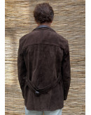 Vintage suede δερμάτινο ημίπαλτο XL