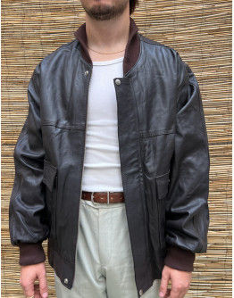 Vintage δερμάτινο τζάκετ bomber XL