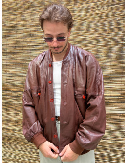 Vintage δερμάτινο τζάκετ bomber L-XL