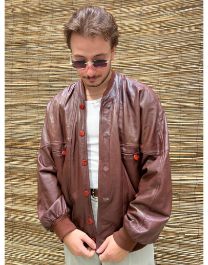 Vintage δερμάτινο τζάκετ bomber L-XL