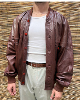 Vintage δερμάτινο τζάκετ bomber L-XL
