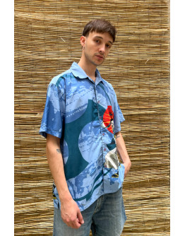 Vintage unisex εμπριμέ πουκάμισο L