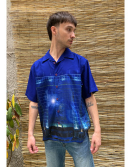 Vintage unisex εμπριμέ πουκάμισο M