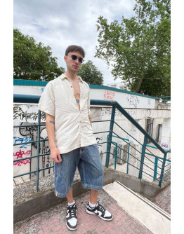 Vintage unisex μεταξωτό πουκάμισο L
