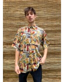 Vintage unisex εμπριμέ πουκάμισο L