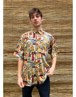 Vintage unisex εμπριμέ πουκάμισο L