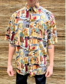 Vintage unisex εμπριμέ πουκάμισο L