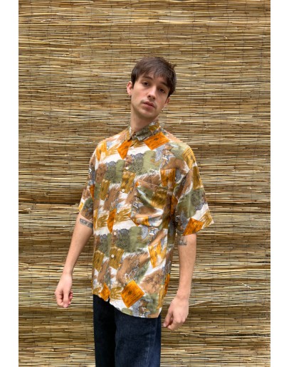 Vintage unisex εμπριμέ πουκάμισο M-L