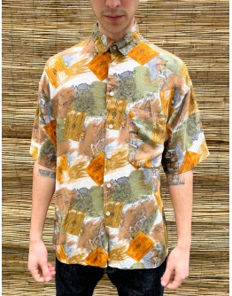 Vintage unisex εμπριμέ πουκάμισο M-L