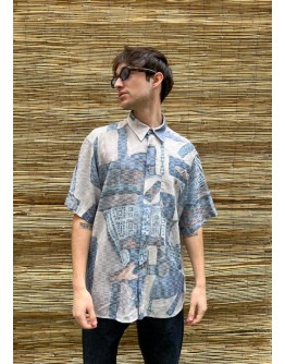 Vintage unisex εμπριμέ πουκάμισο XL