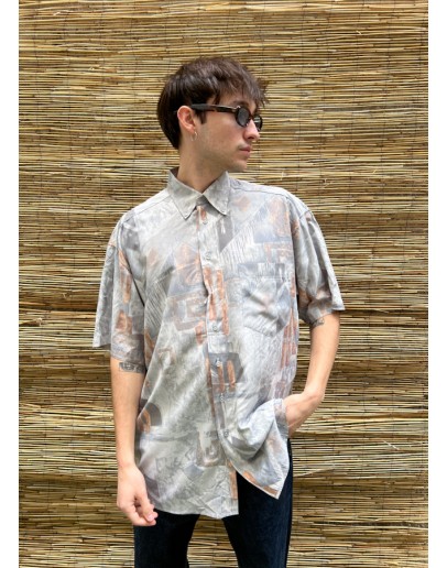 Vintage unisex εμπριμέ πουκάμισο L-XL