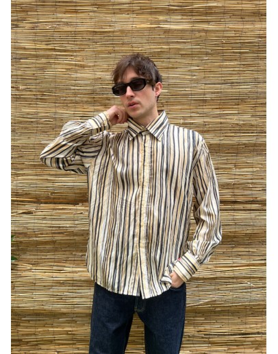 Vintage unisex ριγέ πουκάμισο L-XL