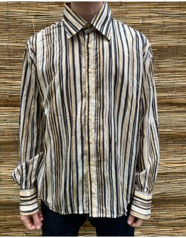Vintage unisex ριγέ πουκάμισο L-XL