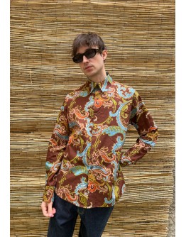 Vintage unisex εμπριμέ πουκάμισο M