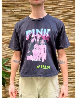 Vintage unisex T-shirt Black Pink M