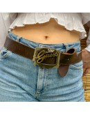 Vintage δερμάτινη καφέ ζώνη GUESS