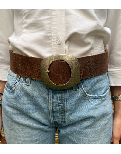 Vintage leather brown belt 