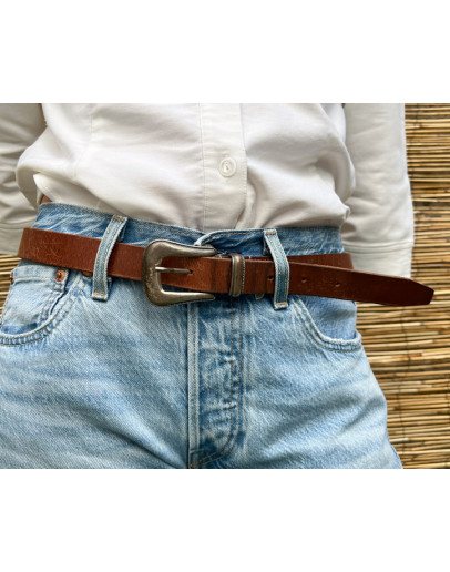 Vintage leather brown belt 