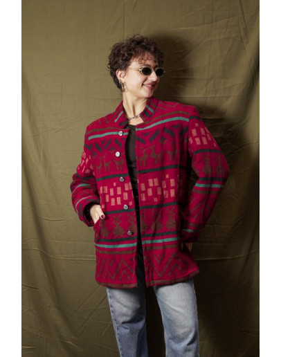 Vintage μάλλινο ημίπαλτο L