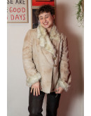 Vintage shearling ημίπαλτο M-L