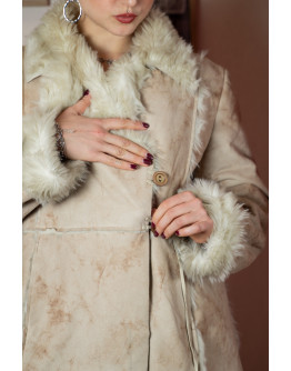 Vintage shearling ημίπαλτο M-L