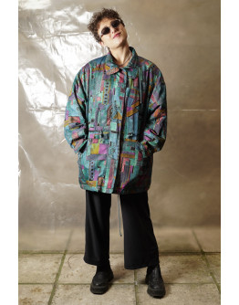Vintage εμπριμέ μπουφάν Oversized