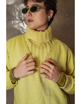 Vintage κοτλέ jacket με πλεκτό γιακά S-M