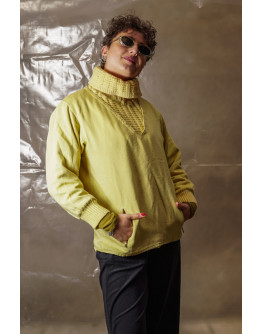 Vintage κοτλέ jacket με πλεκτό γιακά S-M