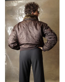 Vintage bomber jacket με γούνινο γιακά M