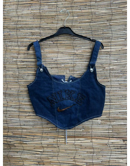 Vintage reworked denim top 