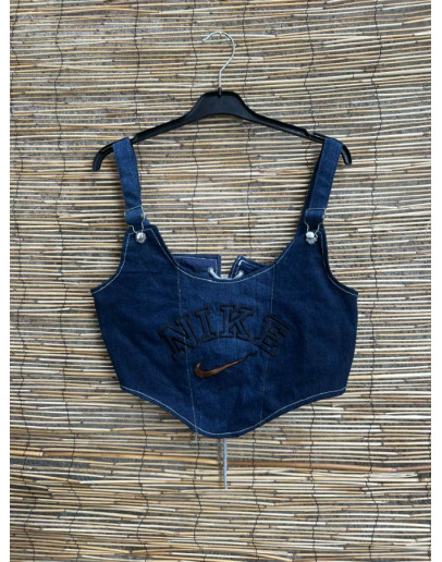 Vintage reworked denim top 