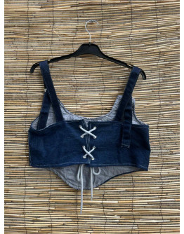 Vintage reworked denim top 