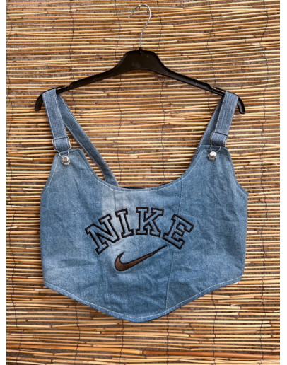 Vintage reworked denim top 