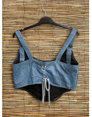 Vintage reworked denim top 
