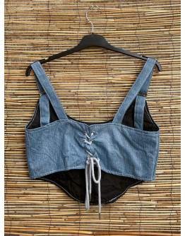 Vintage reworked denim top 