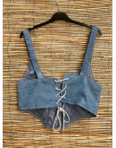 Vintage reworked denim top 