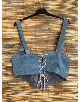 Vintage reworked denim top 