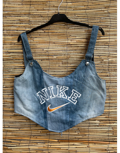 Vintage reworked denim top 