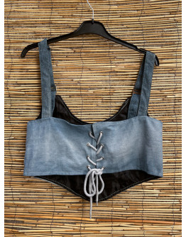 Vintage reworked denim top 
