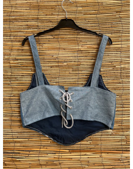 Vintage reworked denim top 