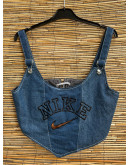 Vintage reworked denim top 