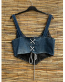 Vintage reworked denim top 