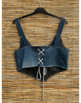 Vintage reworked denim top 