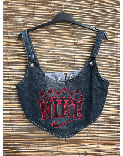 Vintage reworked denim top 