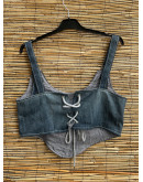 Vintage reworked denim top 