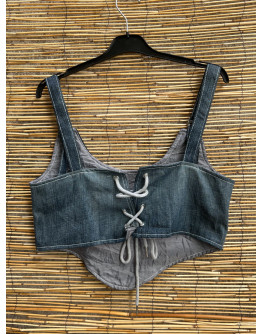 Vintage reworked denim top 