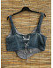 Vintage reworked denim top 