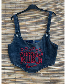 Vintage reworked denim top 