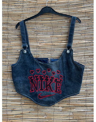 Vintage reworked denim top 