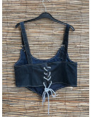 Vintage reworked denim top 
